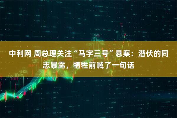 中利网 周总理关注“马字三号”悬案：潜伏的同志暴露，牺牲前喊了一句话