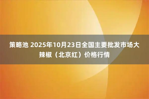 策略池 2025年10月23日全国主要批发市场大辣椒（北京红）价格行情
