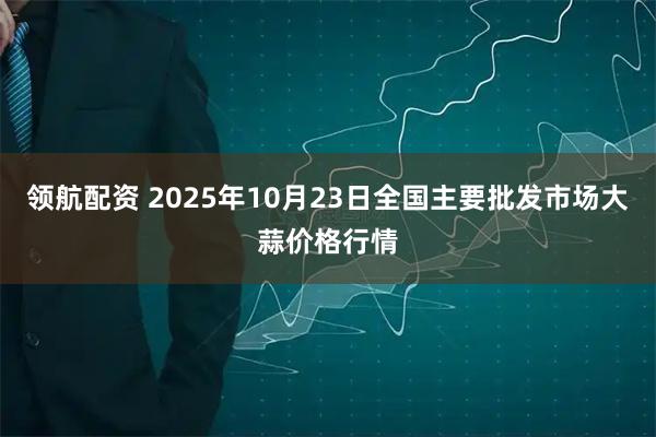 领航配资 2025年10月23日全国主要批发市场大蒜价格行情